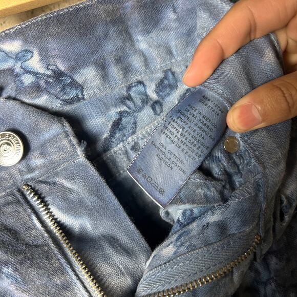 True Religion Ricky Straight Fit Coated Tie Dye BSO Black 32" Y2K Jeans - Picture 6 of 8